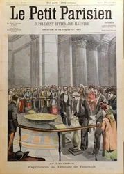 Experimentera med Foucaults pendel vid Pantheon i Paris, från 